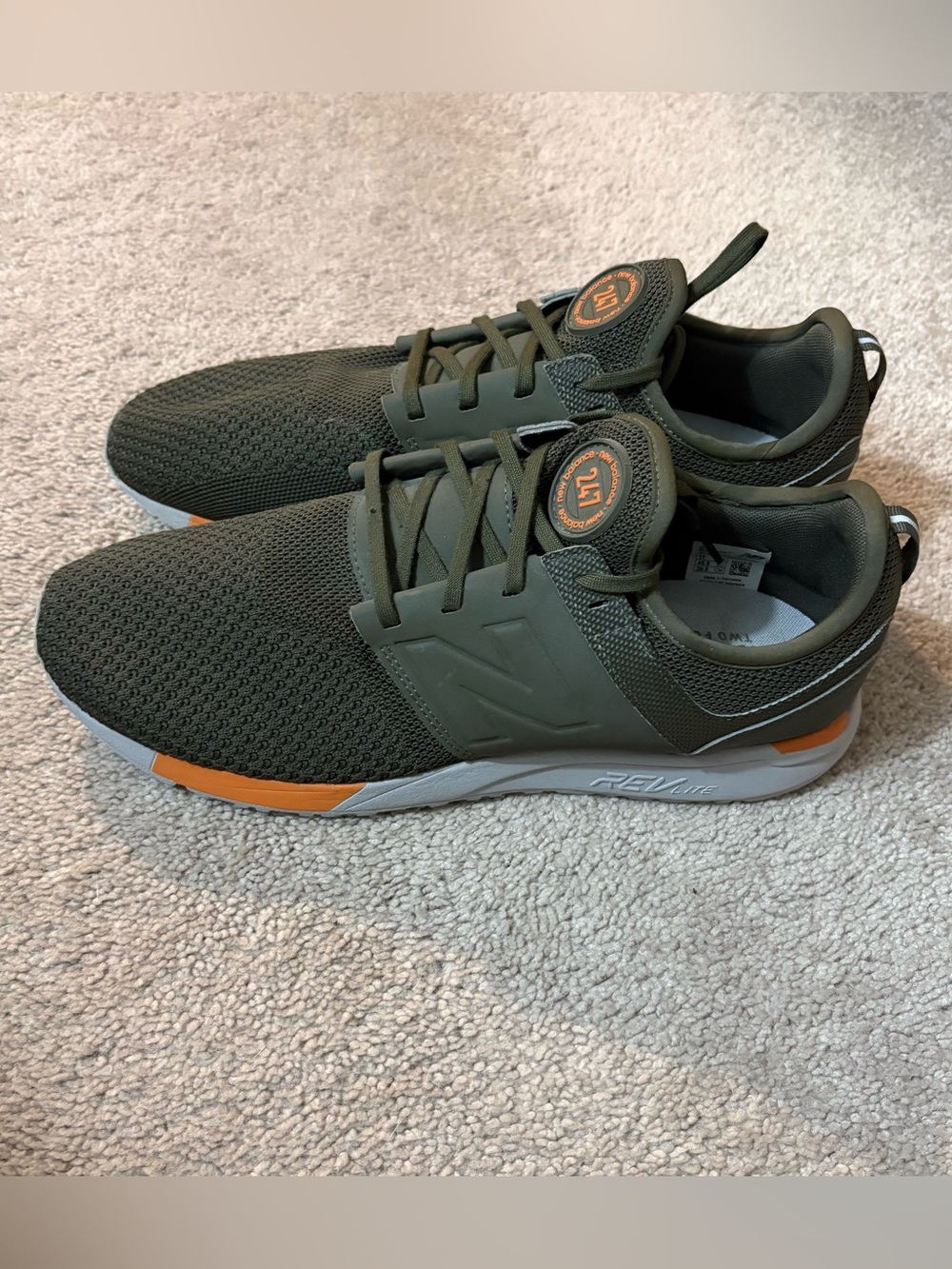 New Balance 247 RevLite Olive Green Mesh Lightweight Sneakers Men’s 11.5 - Picture 1 of 8